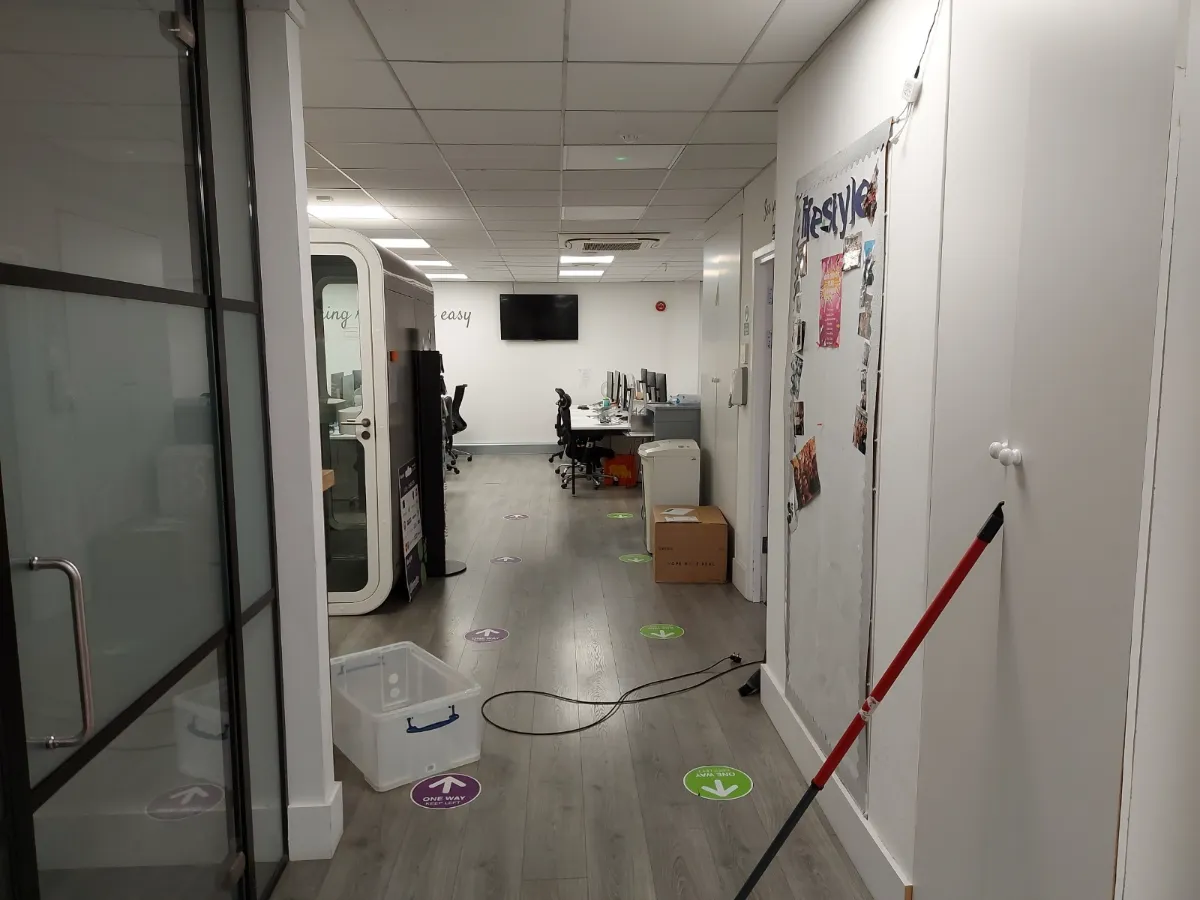 Hallway floors swept and mopped