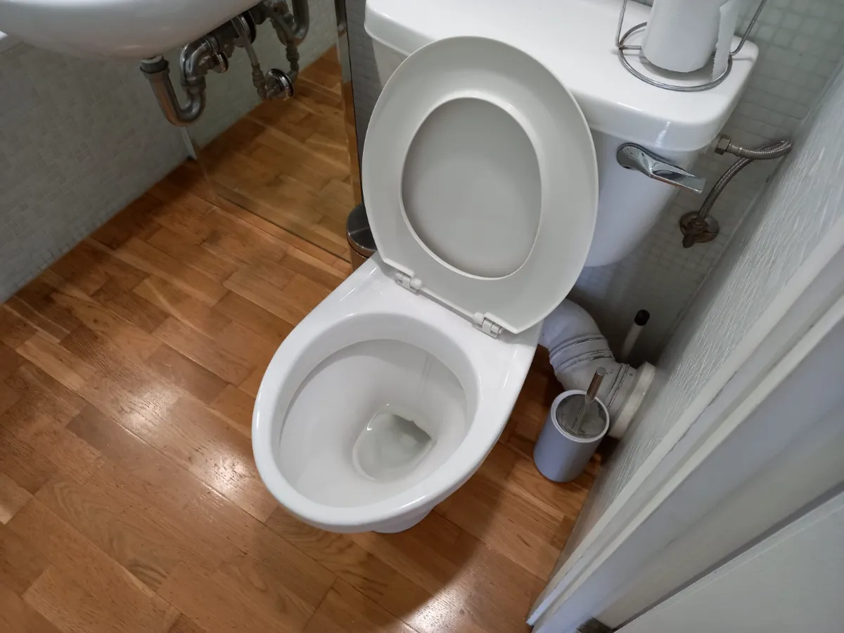Powder room cleaned and sanitized
